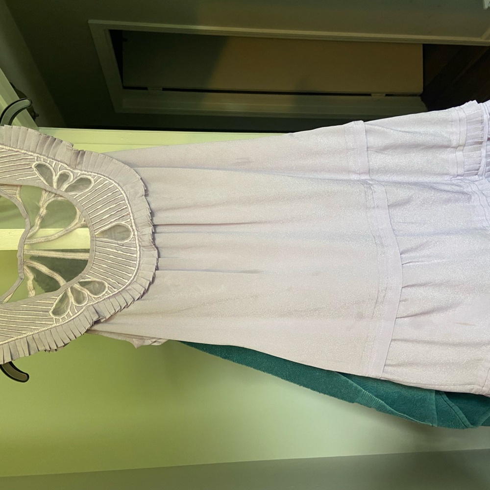 retro lavender tiered dress size m